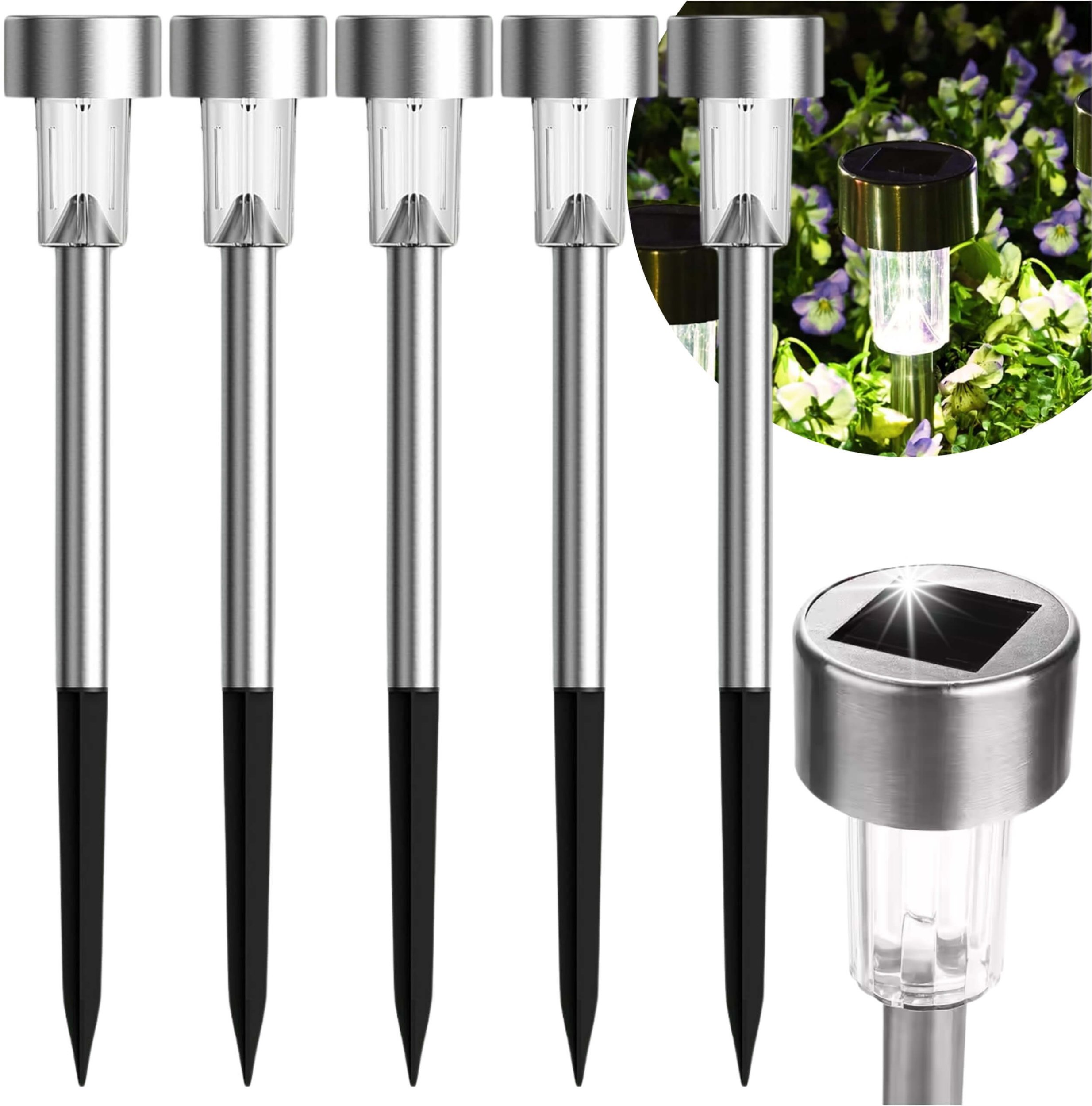 BLIXTAR Lampa Solarna Ogrodowa Zewnętrzna Wbijany Słupek LED Lampka na Balkon 5 szt