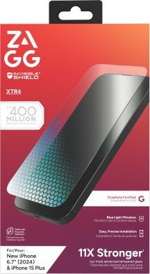 Zagg International ZAGG InvisibleShield Glass XTR4 - szkło ochronne z grafenem i filtrem światła niebieskiego do iPhone 15 Plus / 16 Plus