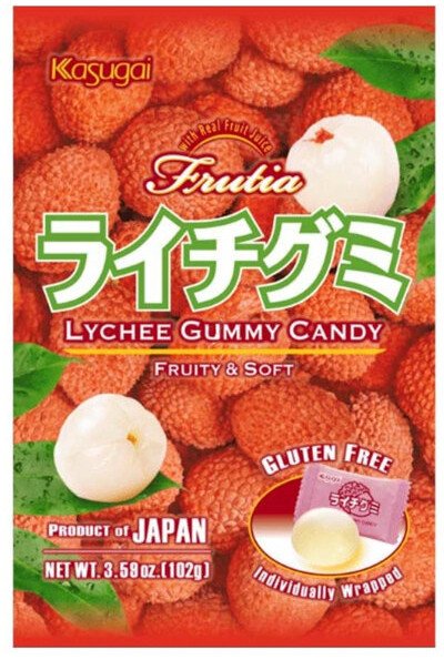 Frutia Lychee Gummy, żelki o smaku liczi 102g - Kasugai