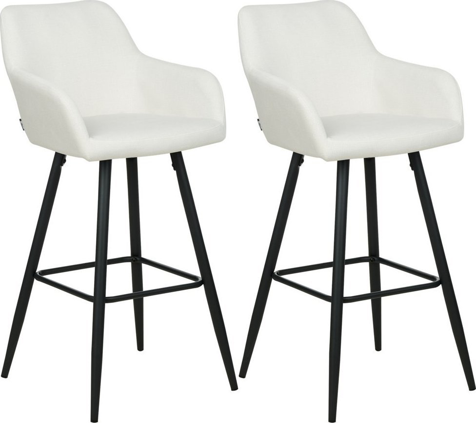 Beliani Zestaw 2 krzeseł barowych złamana biel CASMALIA