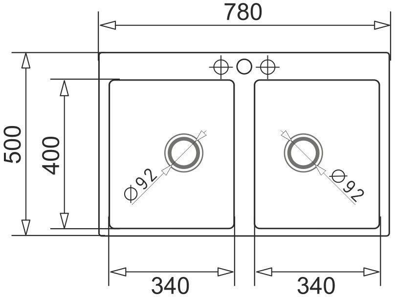 Pyramis Zlew. SPARTA 78x50 2B karbon + Bateria LUNGO