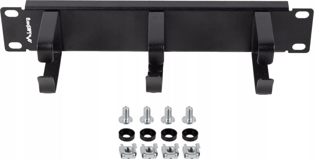 Lanberg ORGANIZER KABLI 10" 1U Z 3 METALOWYMI UCHWYTAMI TYP B CZARNY LANBERG