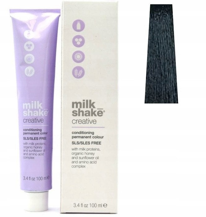 Milk Shake, Creative, SLS/SLES-Free, Permanent Hair Dye, 1.01NN Black, 100 ml For Women