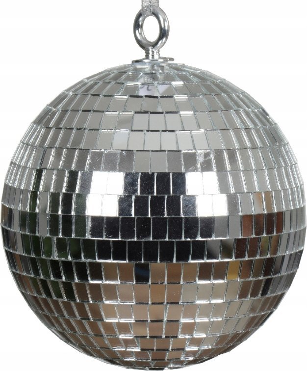 Kaemingk Bombka choinkowa świąteczna 15cm Srebrna dekoracyjna piankowa disco kula