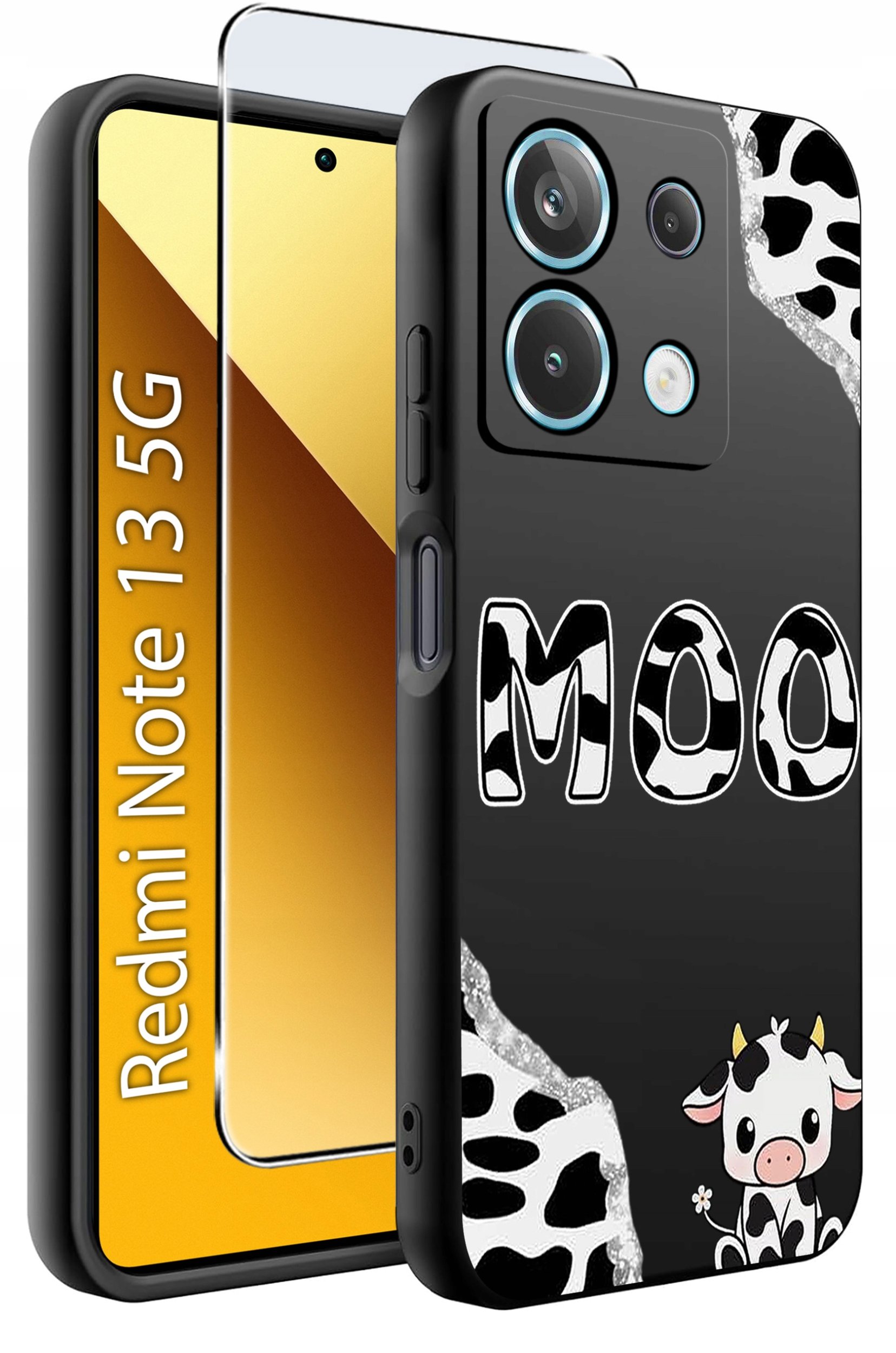 krainaGSM ETUI do Xiaomi Redmi Note 13 5G WZORY SILIKONOWE MATT CASE +SZKŁO 9H