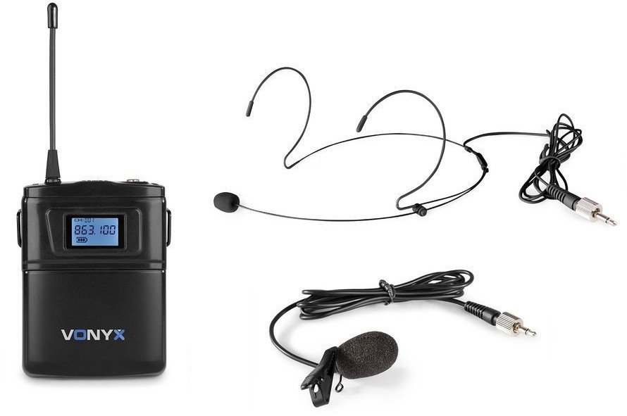 Mikrofon nagłowny lavalier + bodypack Vonyx WM60B one size