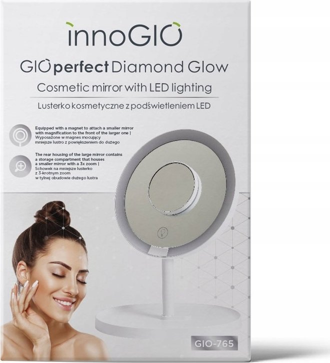 Hama INNOGIO GIOPERFECT DIAMOND GLOW LUSTERKO KOSMETYCZNE Z PODŚWIETLENIEM LED