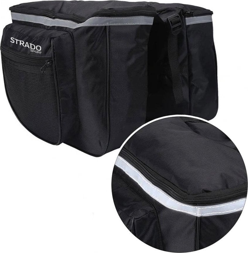 Strado Podwójna torba sakwa rowerowa na bagażnik 25L Strado (Czarna)