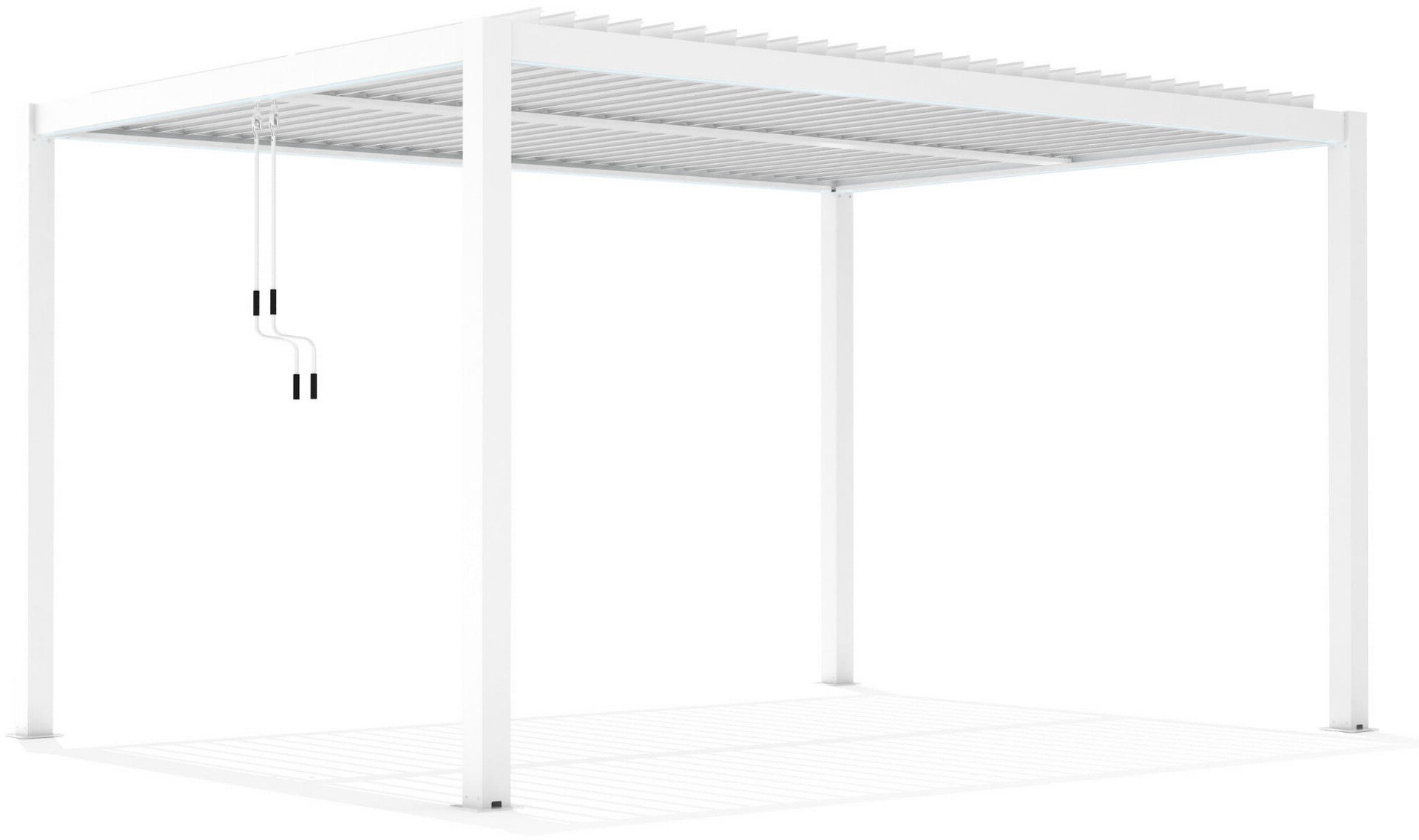 PERGOLA OGRODOWA LUXE 4X4 ALUMINIOWA Z OŚWIETLENIEM LED BIAŁA