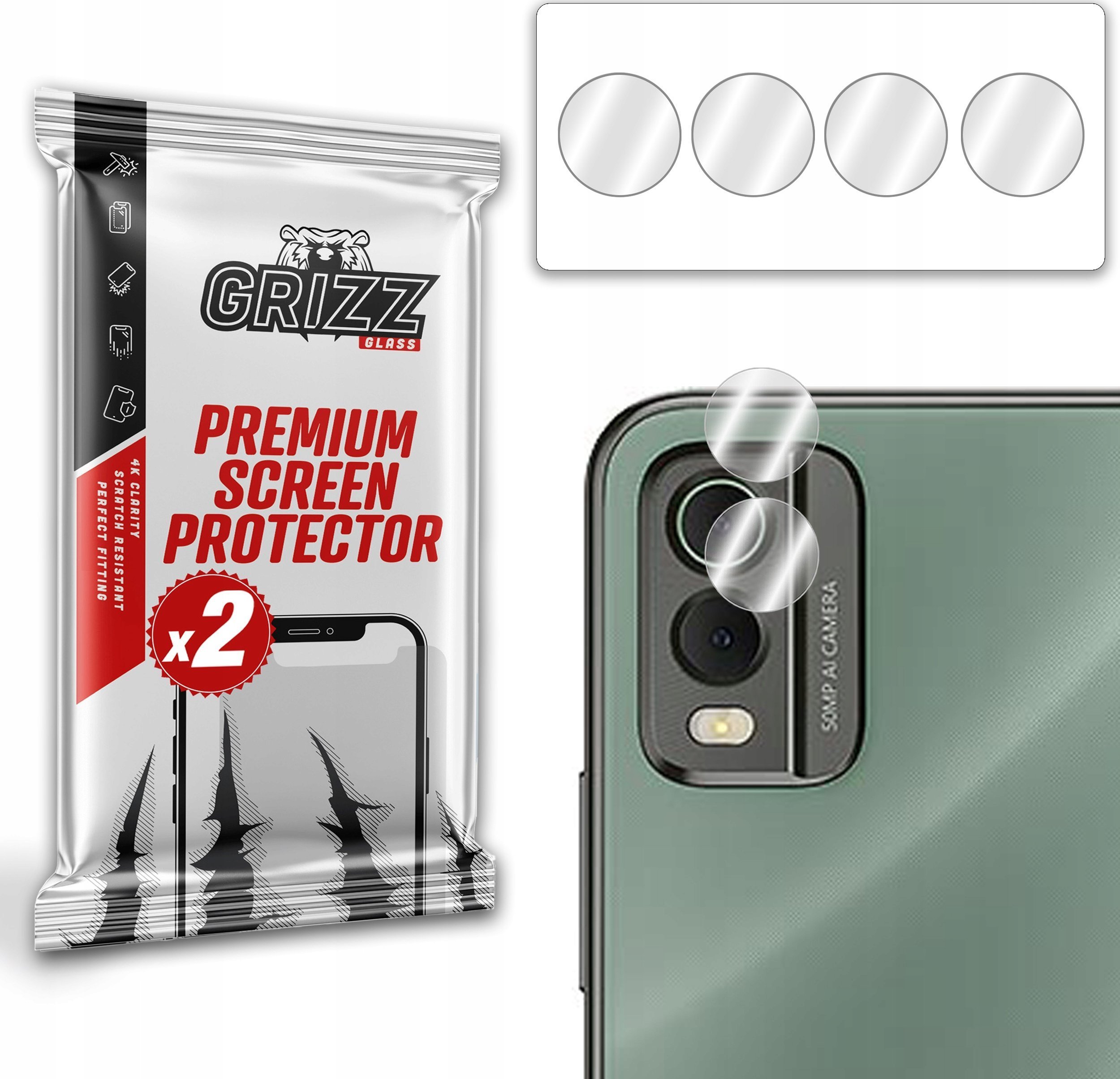 GrizzGlass Szkło na aparat GrizzGlass HybridGlass Camera Nokia C32