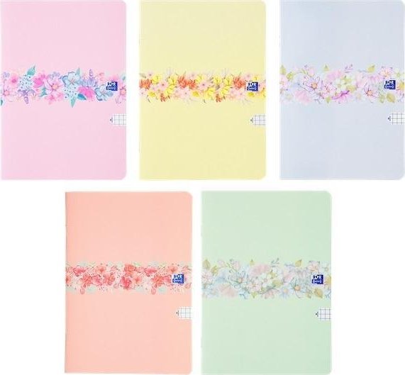 Zeszyt A5/60K kratka Flowers (5szt) OXFORD