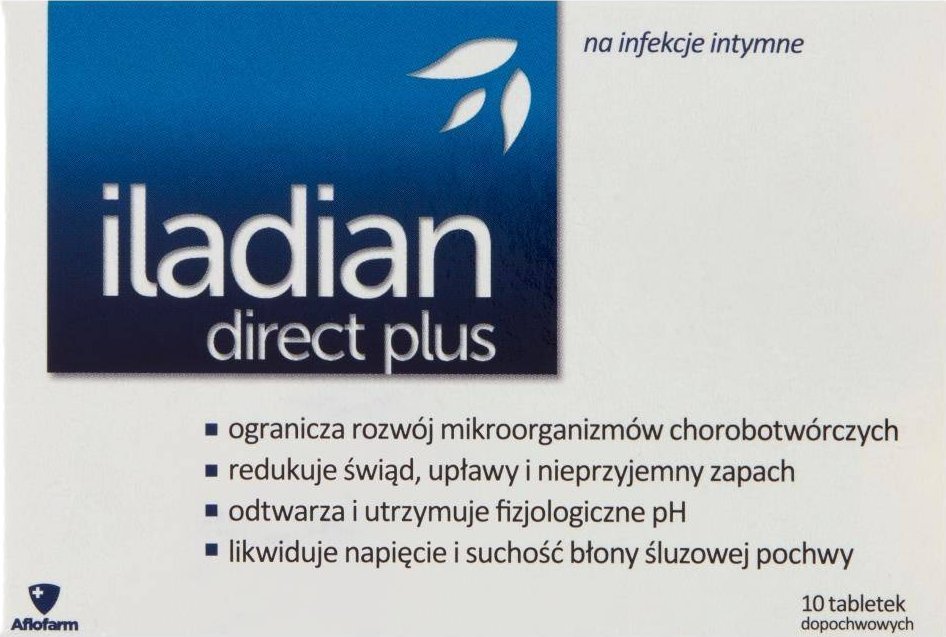 Iladian Direct Plus tabletki dopochwowe łagodzące objawy infekcji intymnych 10 tabletek