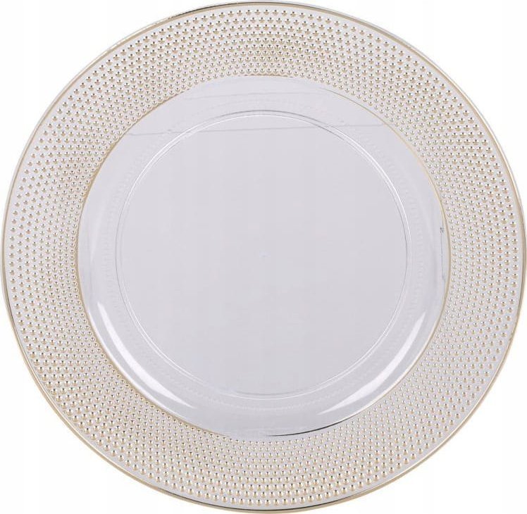 Podtalerz biały z nakrapianym złotym rantem 33cm plastikowy
