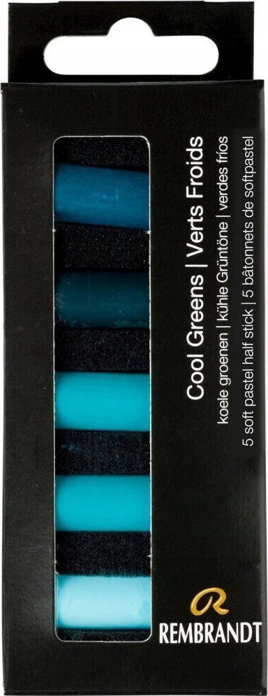 Artequipment Rembrandt Soft pastel set Cool Greens | 5 half pastels