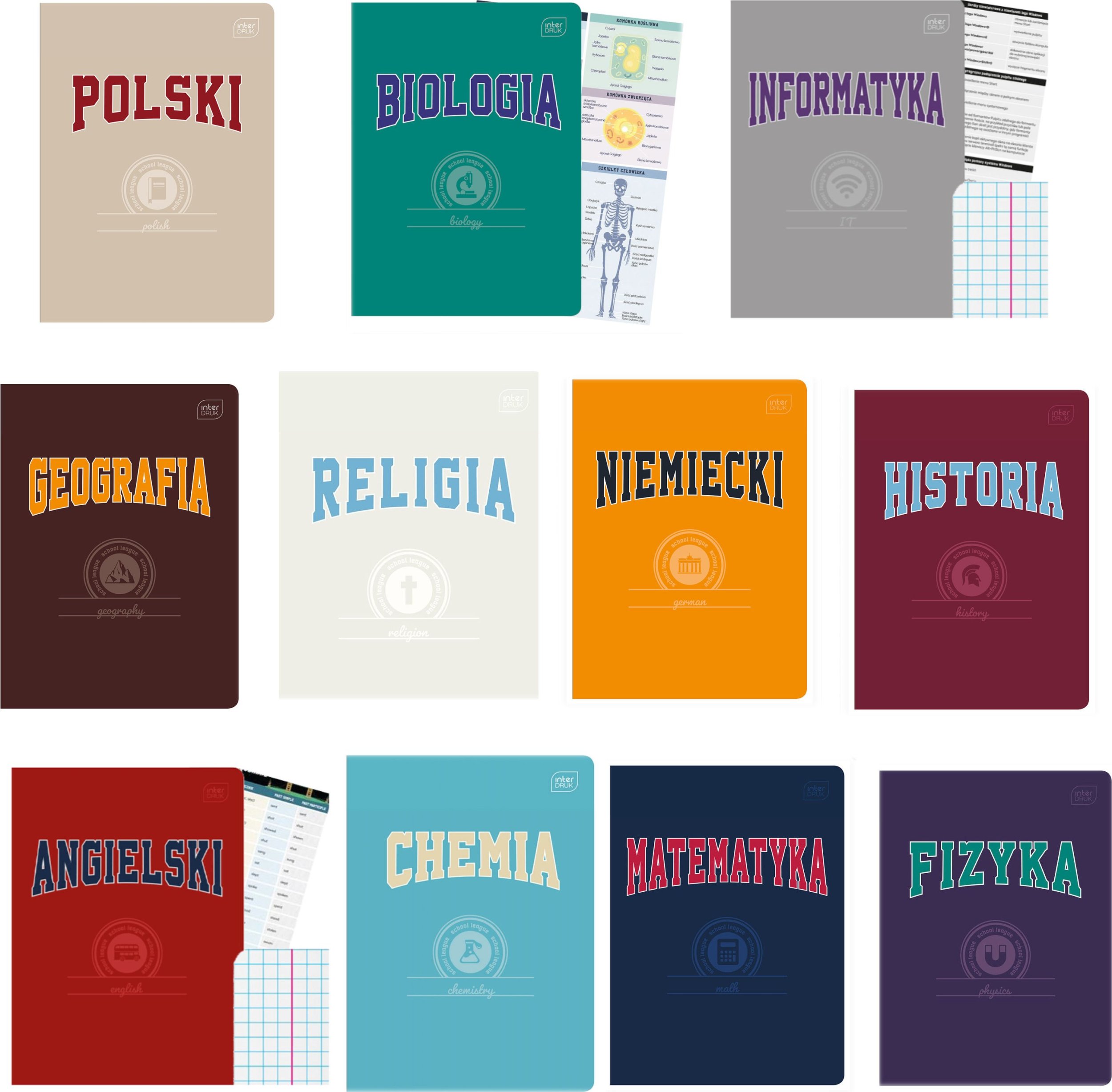 Interdruk Interdruk zeszyty tematyczne 11w1 komplet Ściąga