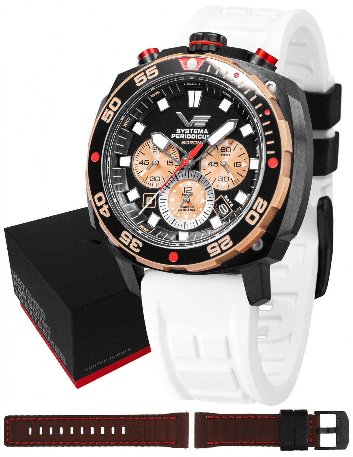 Zegarek męski Vostok Europe VK67-650E721SW biały