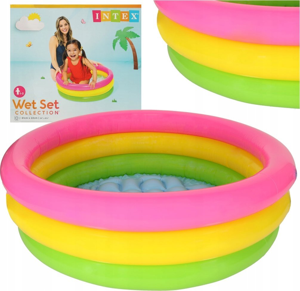 Intex Basen ogrodowy dmuchany dla dzieci tęczowy INTEX