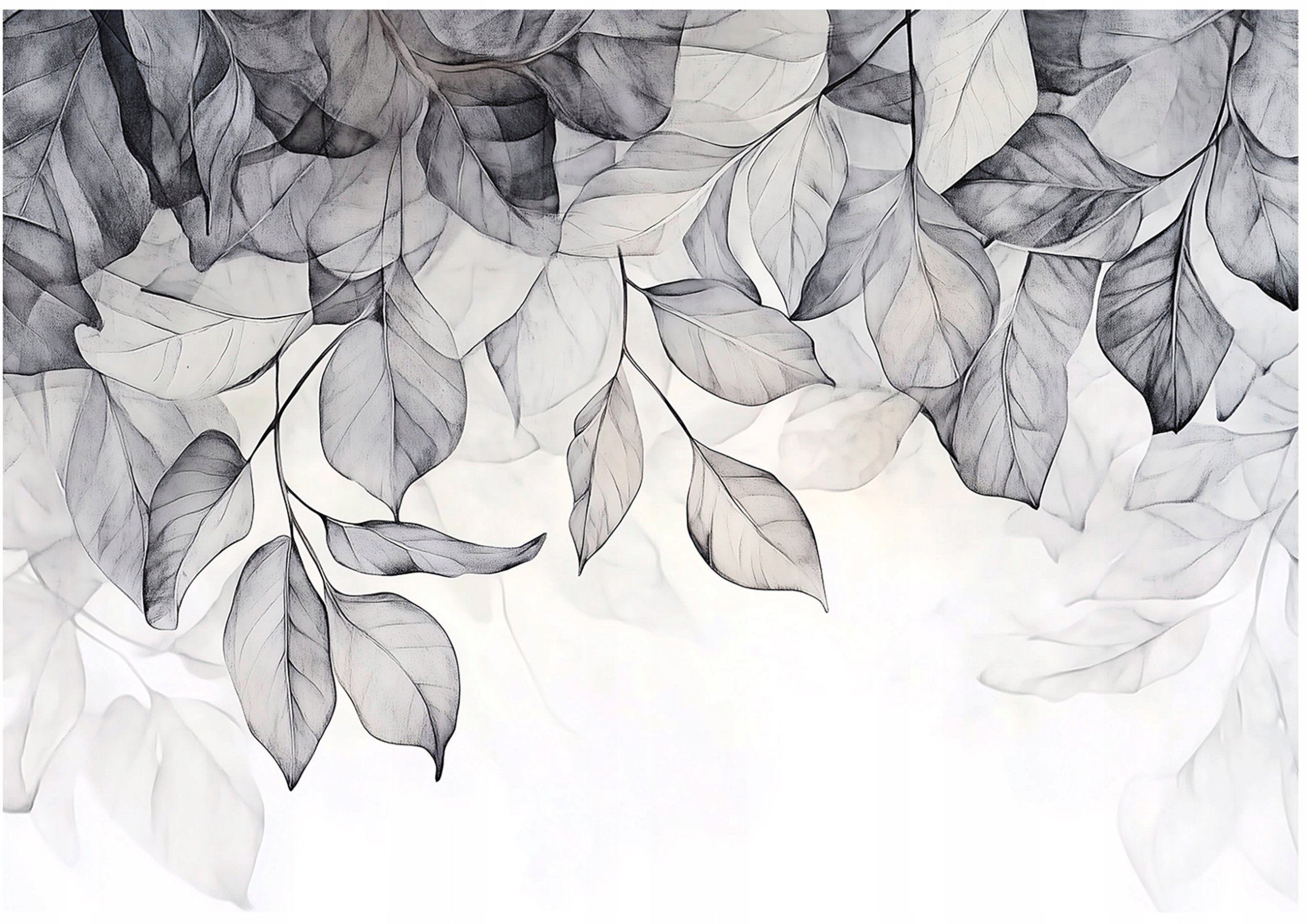 Fototapeta Szare Liście Wiszące Sypialnia Salon Tapeta Flizelina 250X175