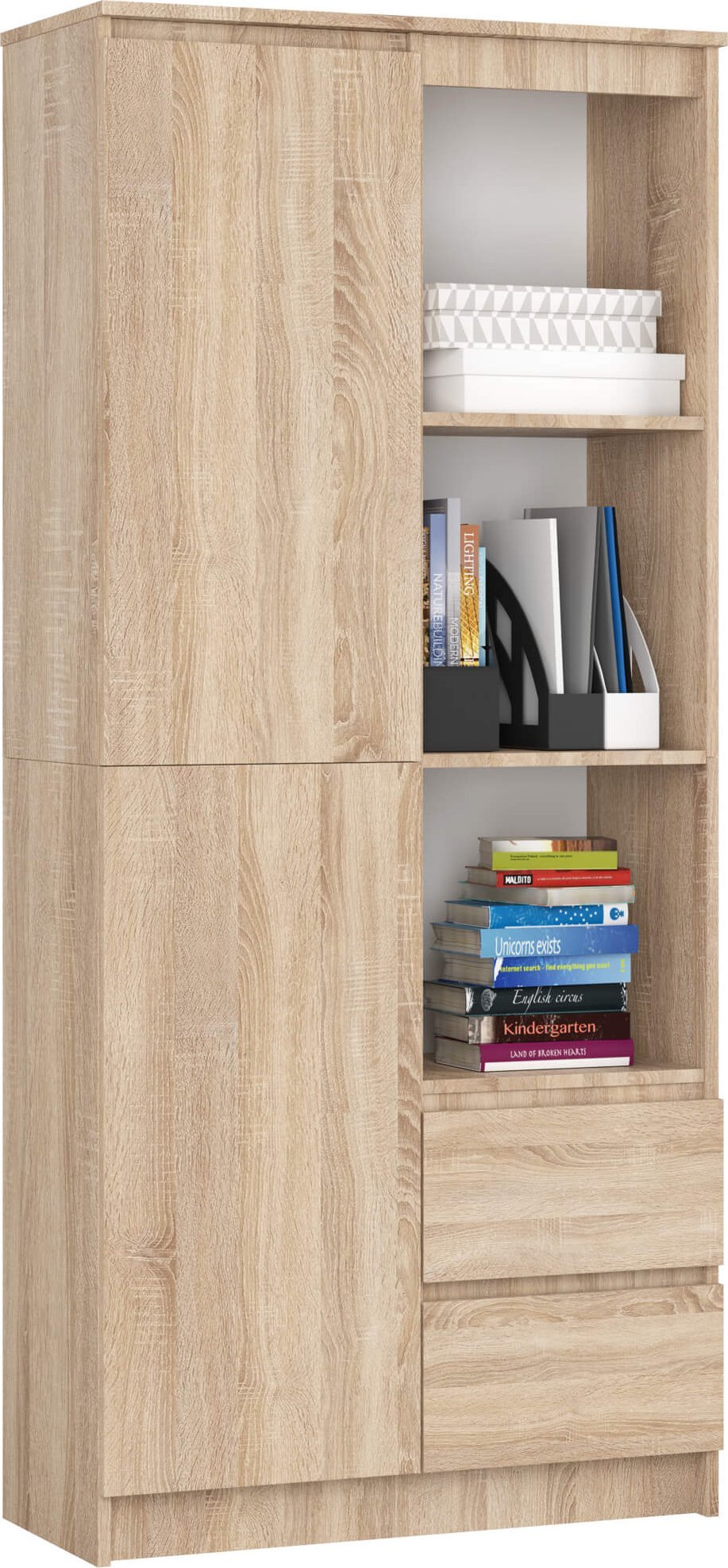 Fabryka Mebli Akord REGAŁ BIUROWY R 80 cm CLP R11 DĄB SONOMA