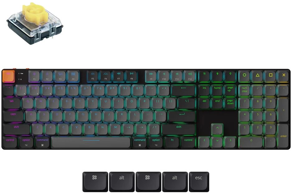 Keychron K5 QMK Wireless Mechanical Keyboard (Version 2) RGB Backlight (Hot-swappable) / Banana