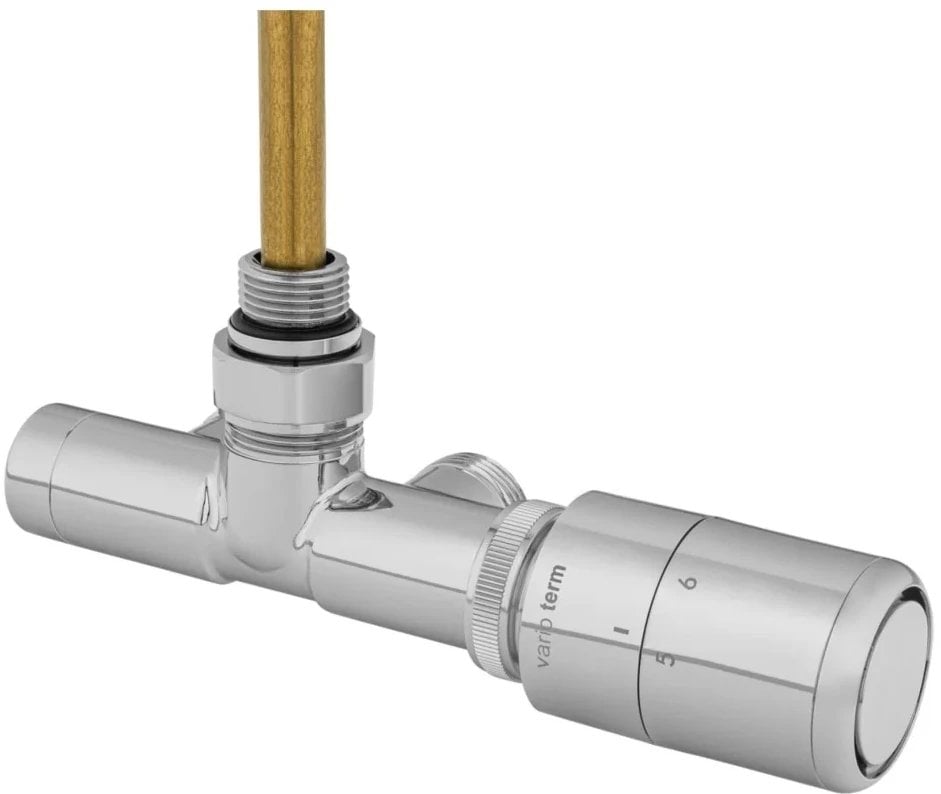 Thermostatic towel rail connection unit W-LINE, 1/2"x3/4", angled, chrome.3782