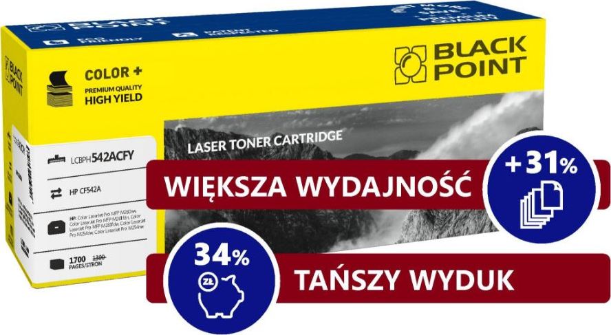 Toner Black Point LCBPH542ACFY Yellow Zamiennik 203A (BLHCF542AY)