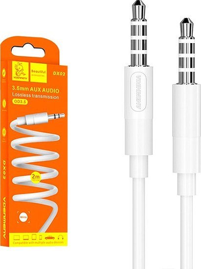 Kabel Vega KABEL STEREO DENMEN JACK DO JACK 3,5 CALA BIAŁY 2M DX02>