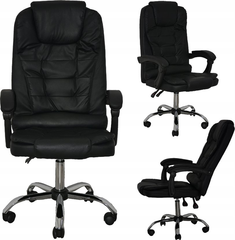 FOTEL GAMINGOWY OBROTOWY CZARNY DAMING