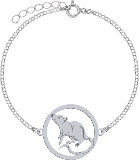 Radziszewska Jewellery Srebrna Bransoletka SZCZUR DOMOWY DEDYKACJA