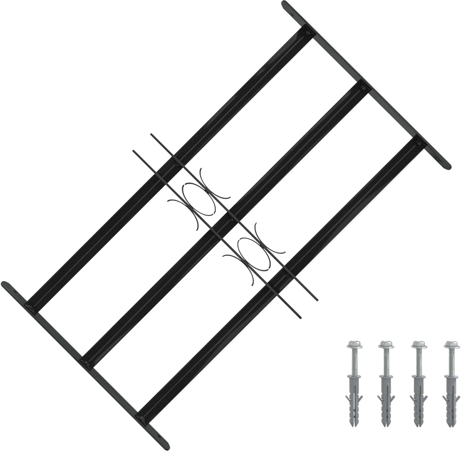 vidaXL Czarna kratka okienna 75.5 x 45 cm, Stal malowana proszkowo