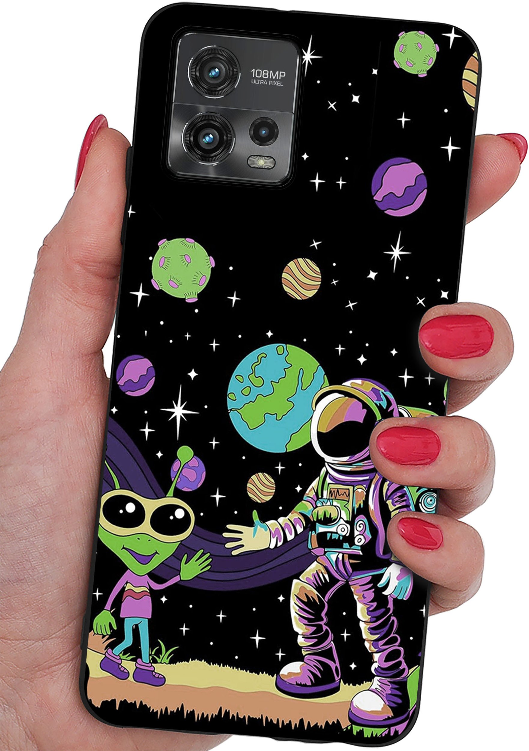 Etui do Motorola Moto G72 WZORY |SILIKONOWE MATT CASE + SZKŁO 9H