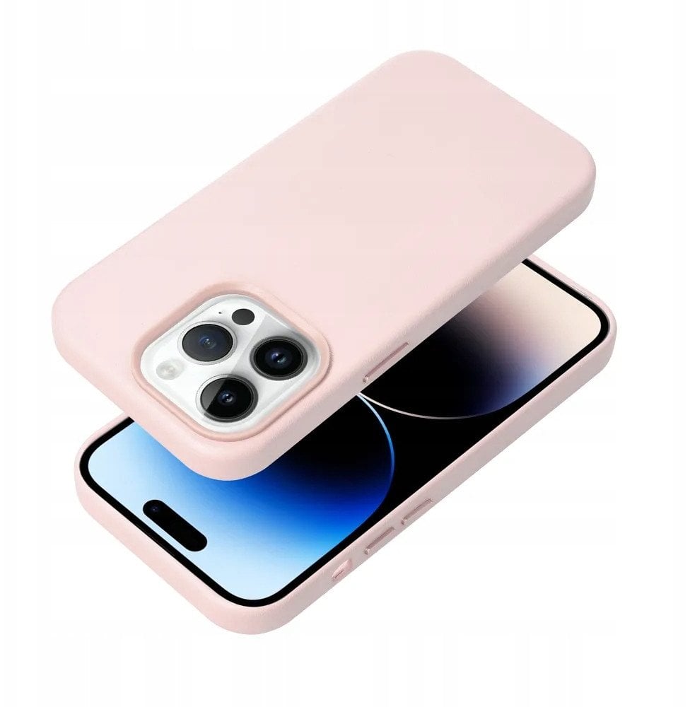 Futerał LEATHER MAG COVER kompatybilny z MagSafe do SAMSUNG S25 PLUS różowy