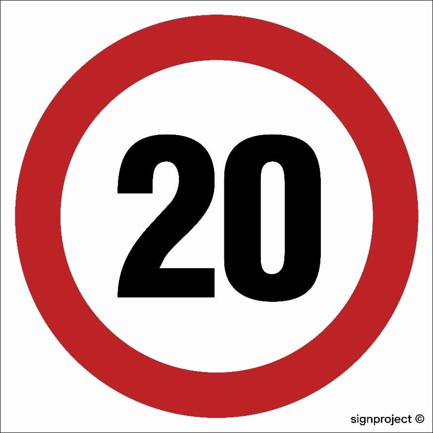 Mój dom Ograniczenie Prędkości 20 Znak Drogowy 30X30 Płyta Libres Polska Sp Sgp-Sa026_300X300_Pn 5904937493445