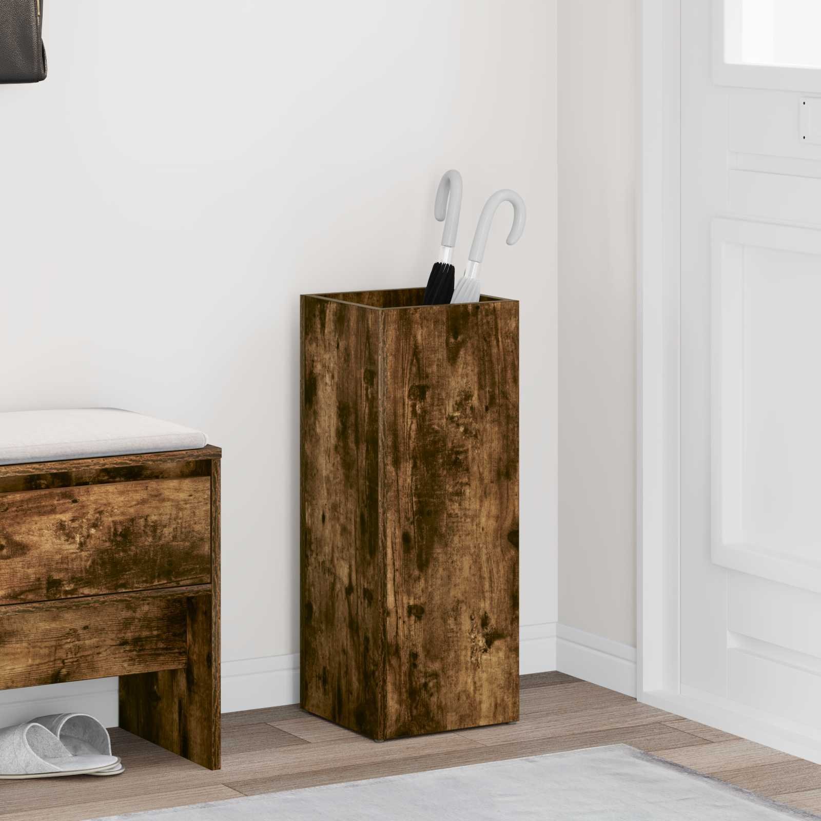 vidaXL Stojak na parasol Dąb wędzony 25 x 24.5 x 64.5 cm