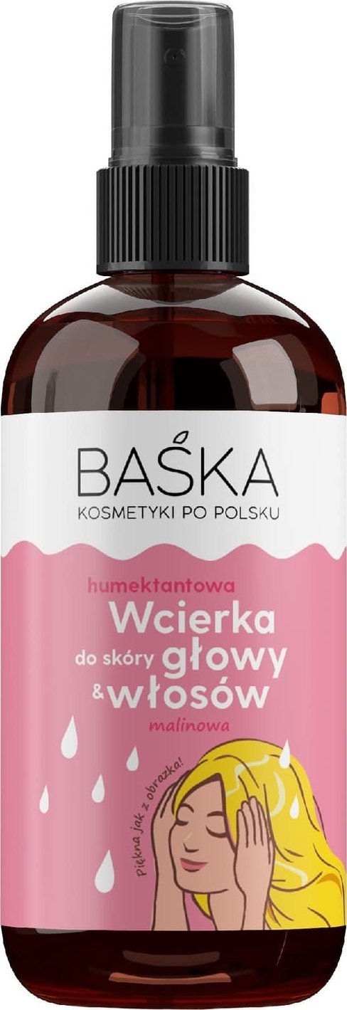 Solverx BAŚKA Kosmetyki Po Polsku Humektantowa wcierka do skóry głowy i włosów - malinowa 100ml