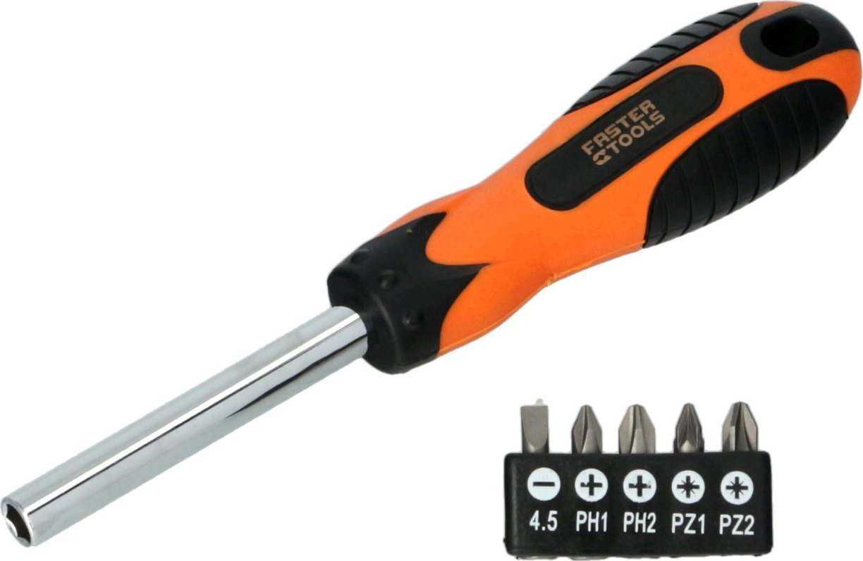 Faster Tools FASTER TOOLS Wkrętak + 5 końcówek one size
