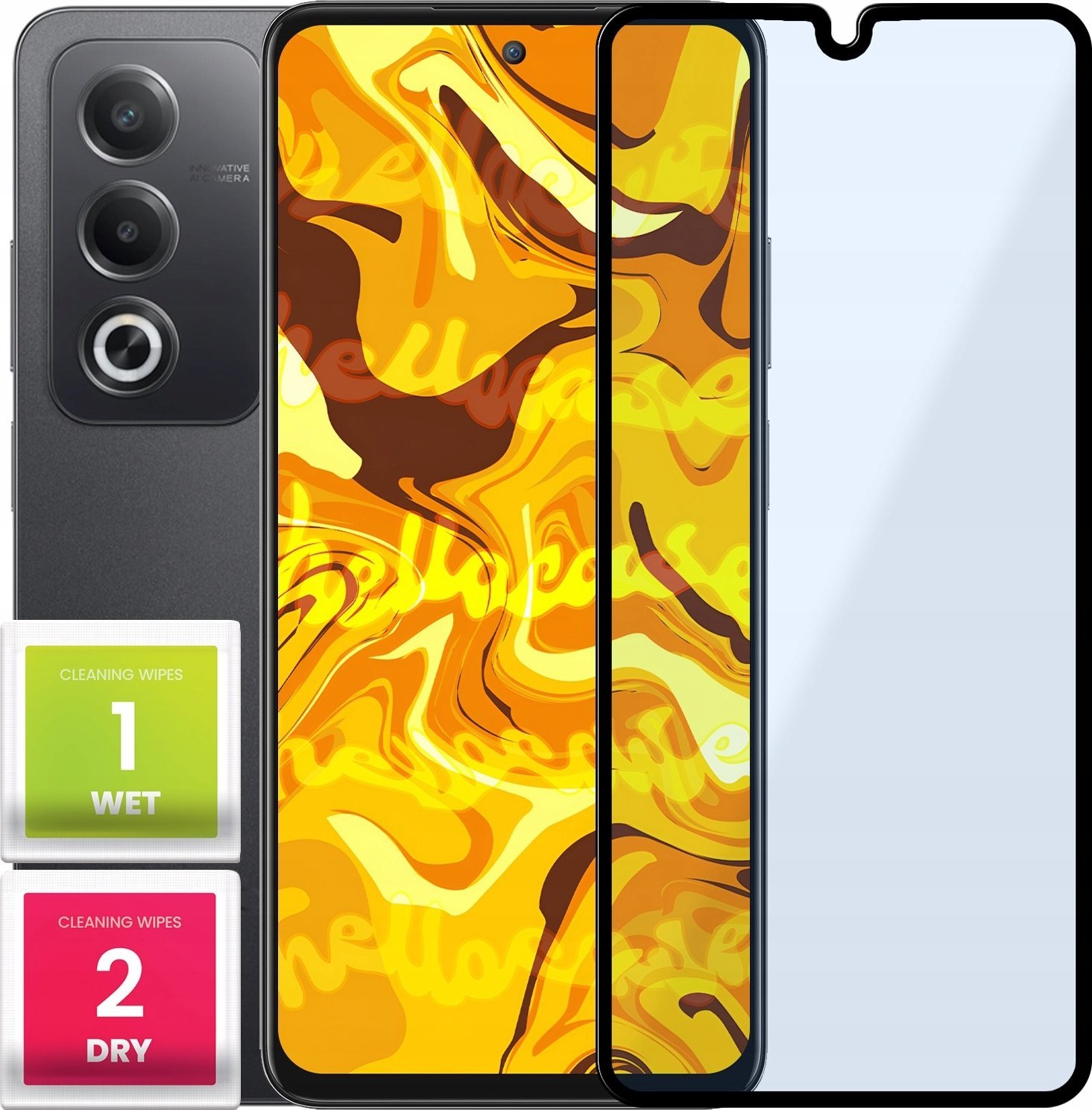 Hello Case SZKŁO HARTOWANE DO OPPO A80 5G PEŁNE NA CAŁY EKRAN SZKIEŁKO OCHRONNE SZYBKA