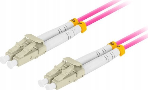 Lanberg Patchcord światłowodowy Lanberg MM LC/UPC-LC/UPC DUPLEX 3.0MM OM4 50/125 LSZH 0.5m fioletowy
