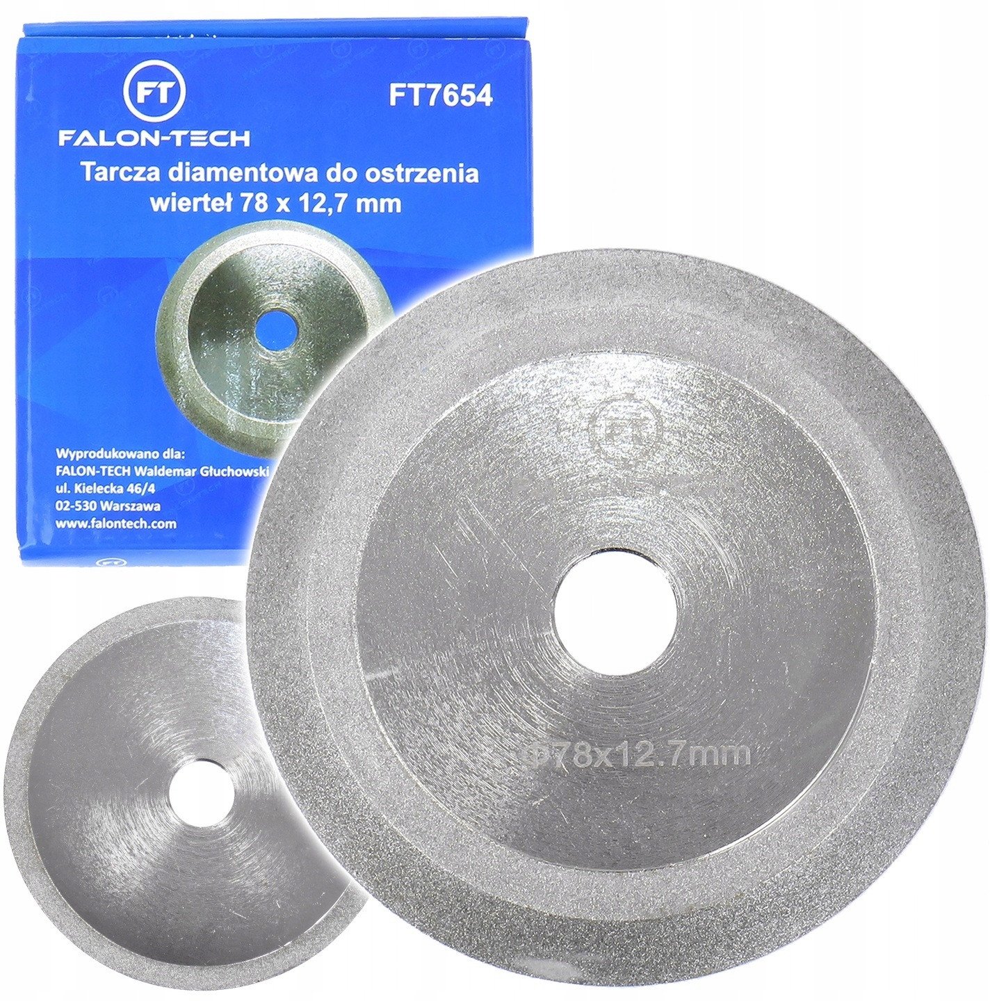 TARCZA DIAMENTOWA DO OSTRZAŁKI OSTRZENIA WIERTEŁ 78x12,7 mm