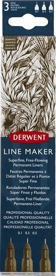 Derwent Line Maker Graphite grey 3 stk. (0,1 0,3 0,5)