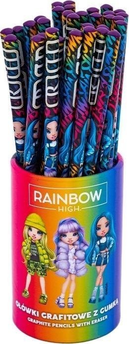 Ołówki trójkątne HB z gumką Rainbow High (36szt)