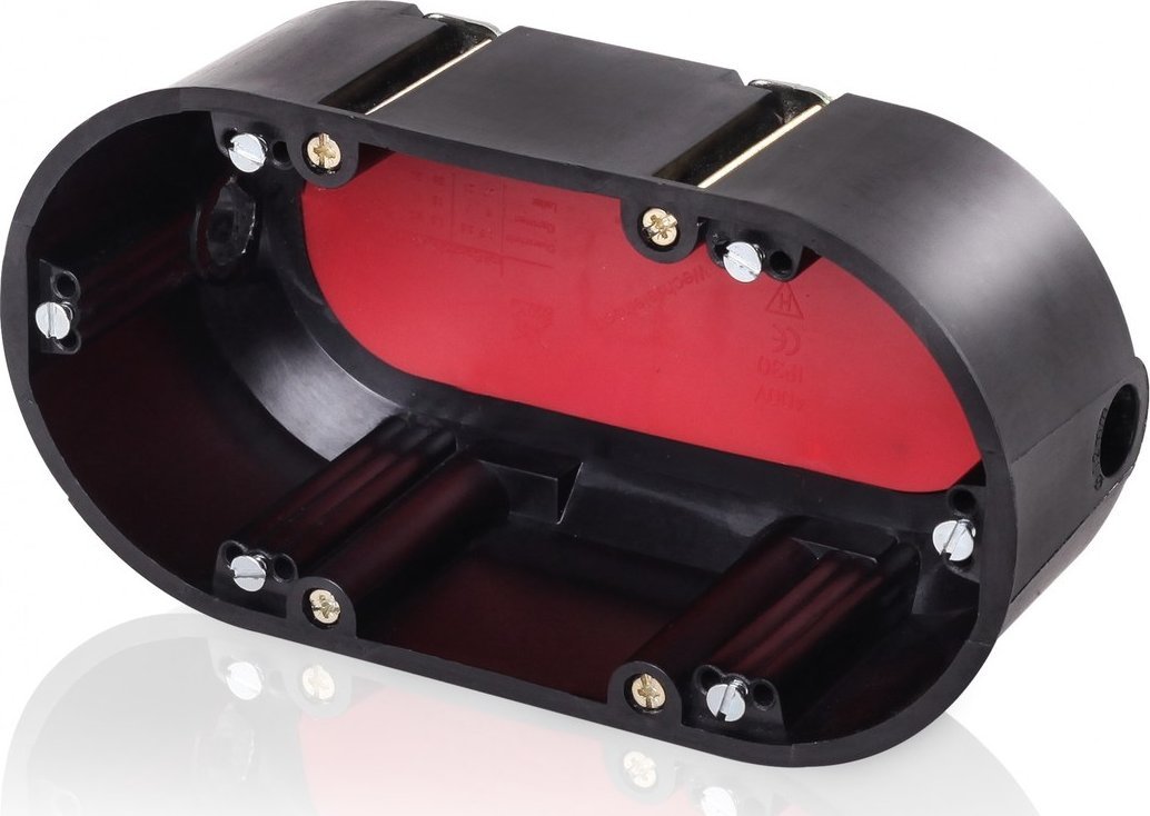 Simet Puszka przeciwogniowa, do pustych ścian, osprzętowa 60mm, podwójna, głęboka, E90, czarny, BS118