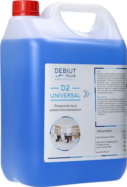 Debiut Plus Professional Debiut Plus Professional D2 Universal - Preparat do mycia powierzchni zmywalnych - 5 l
