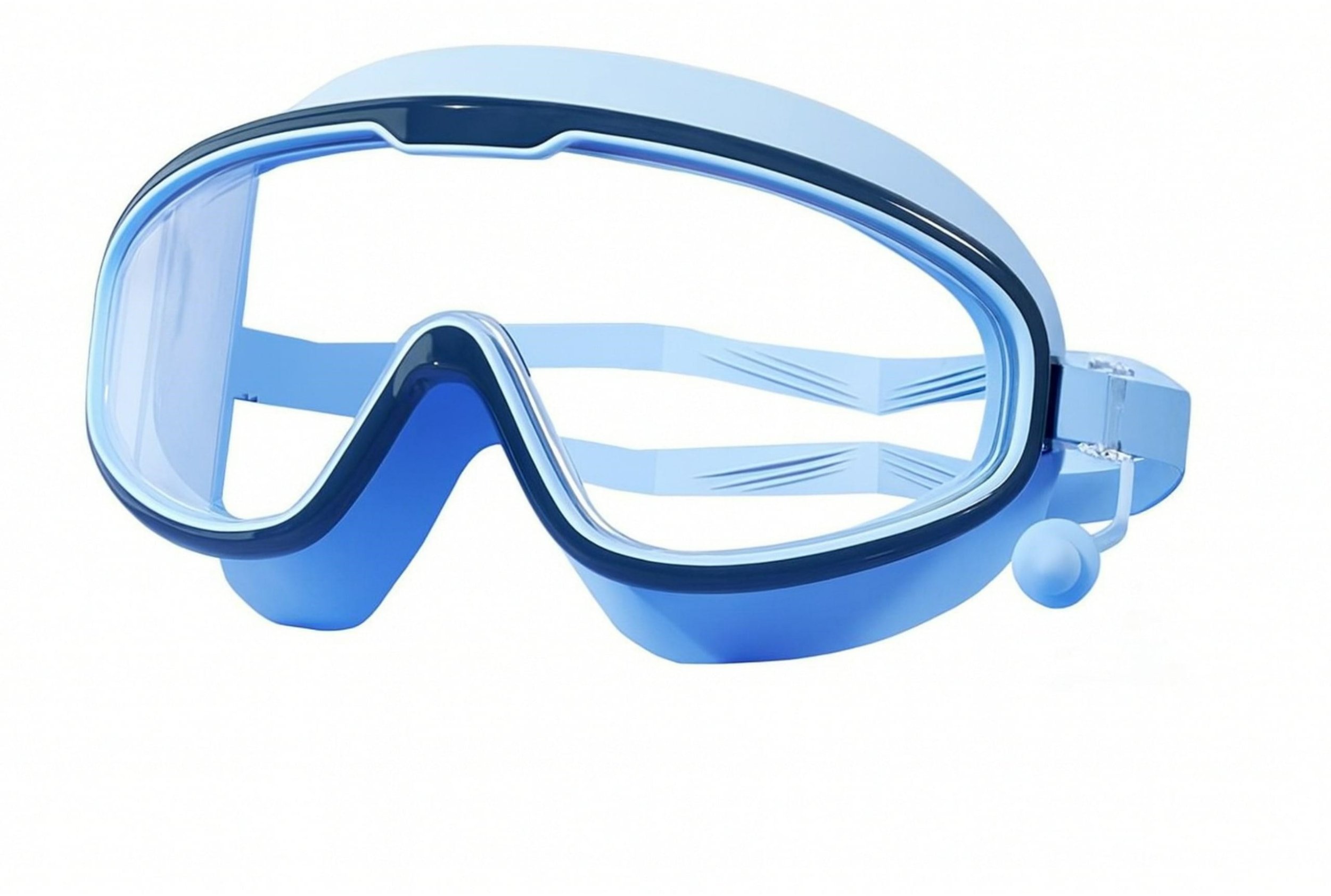 DA374 Google do pływania z zatyczkami dziecięce niebieski