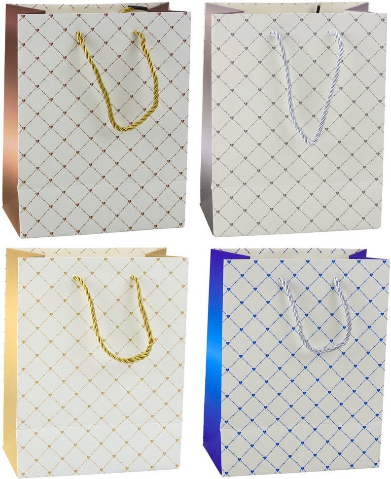 Torba Prezentowa Papierowa Błyszczące Serduszka 23 x 18 x 10,5 cm