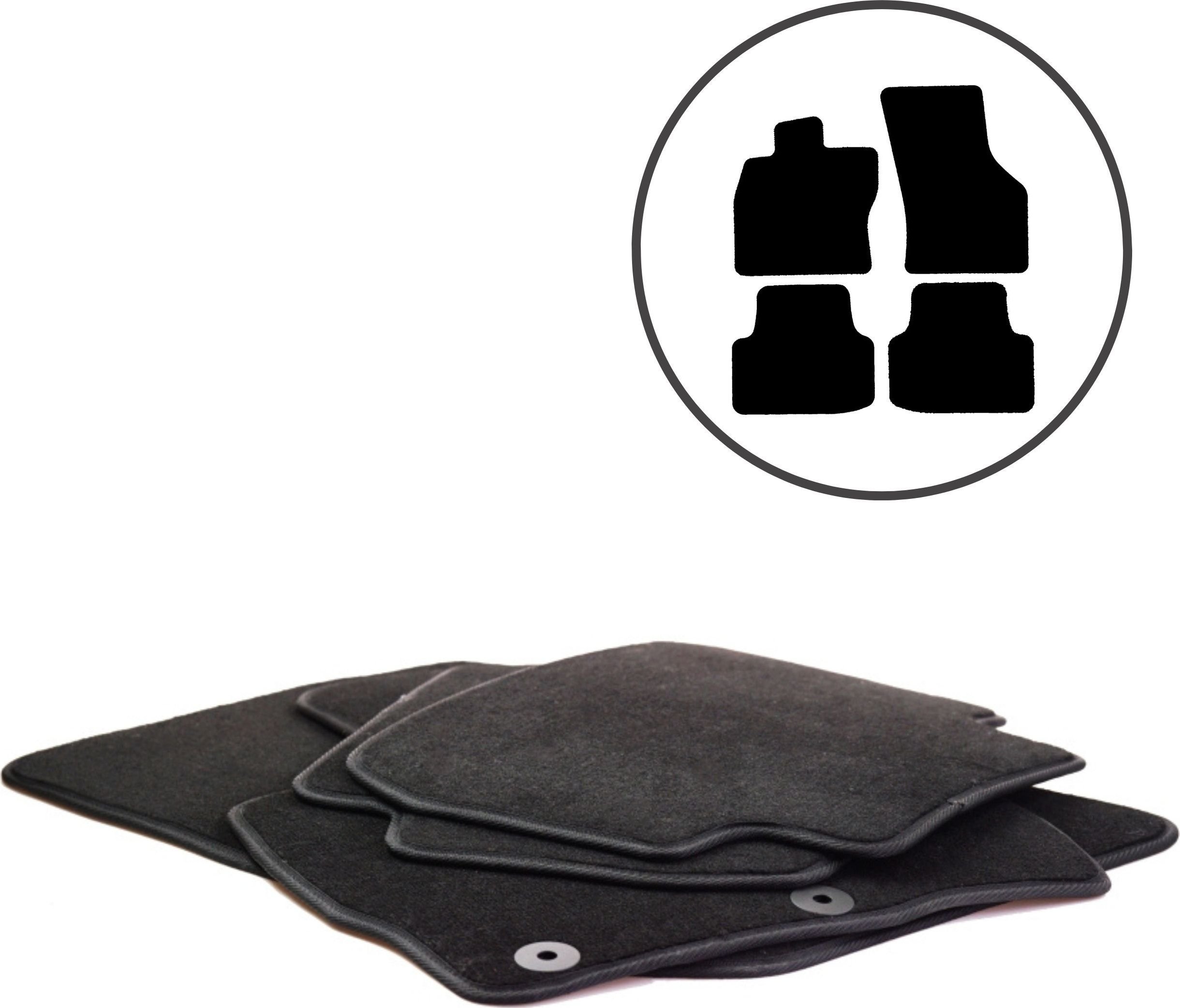 Dikel Dywaniki samochodowe welurowe 4szt. VW Golf VIII