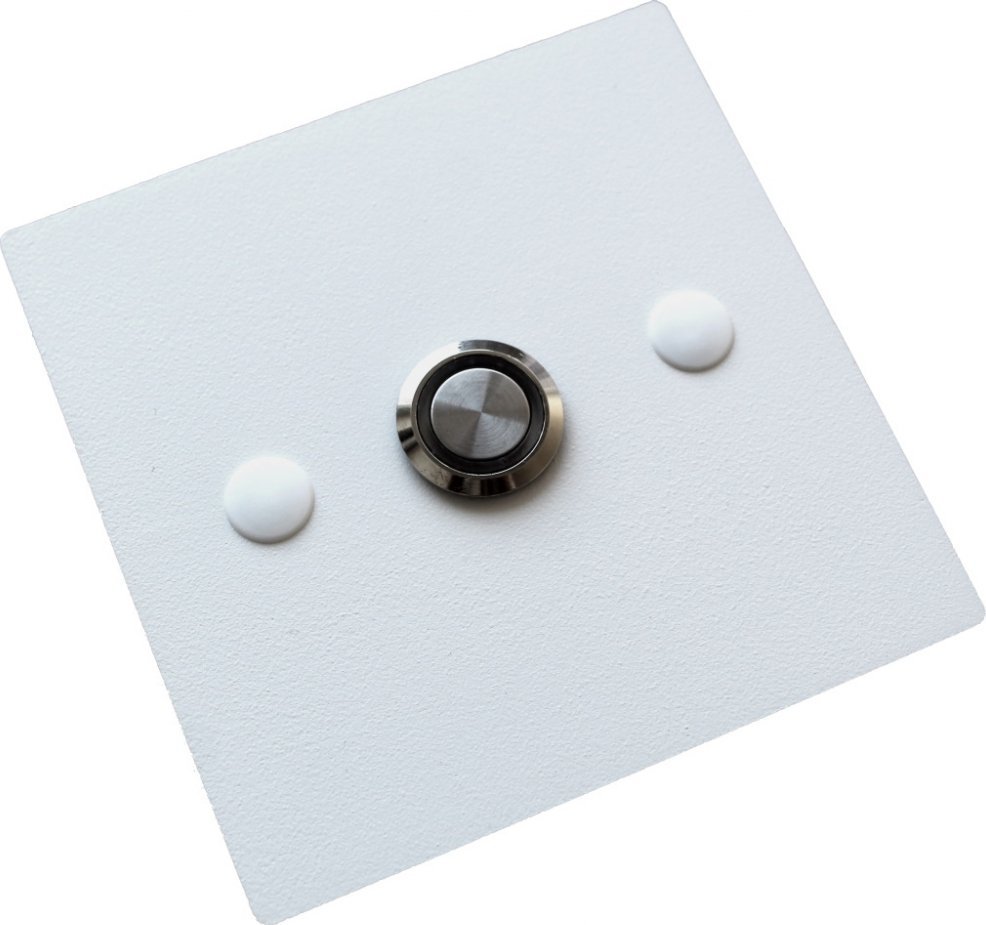 MT3CH Przycisk dzwonka do domofonu wyjścia wejścia furtki bramy drzwi Stal LED 9/12/24/230V 10x10 kwadrat biały