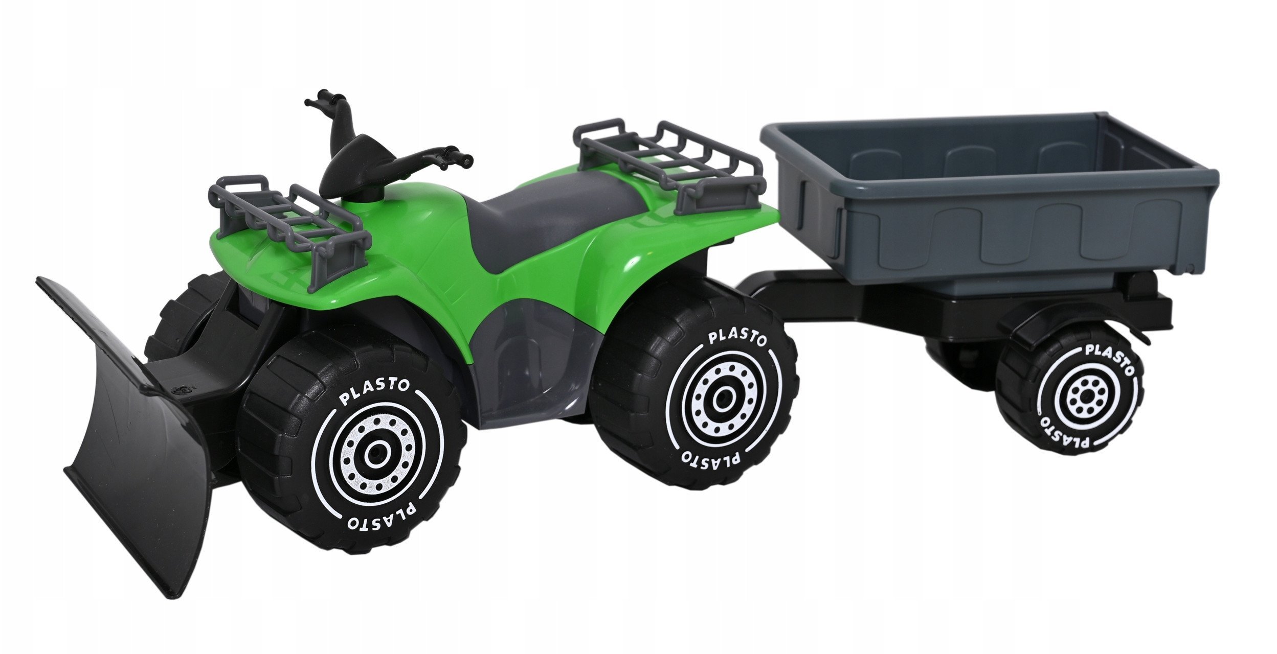 PLASTO Quad z pługiem i przyczepką 52 cm zielony PLA1601