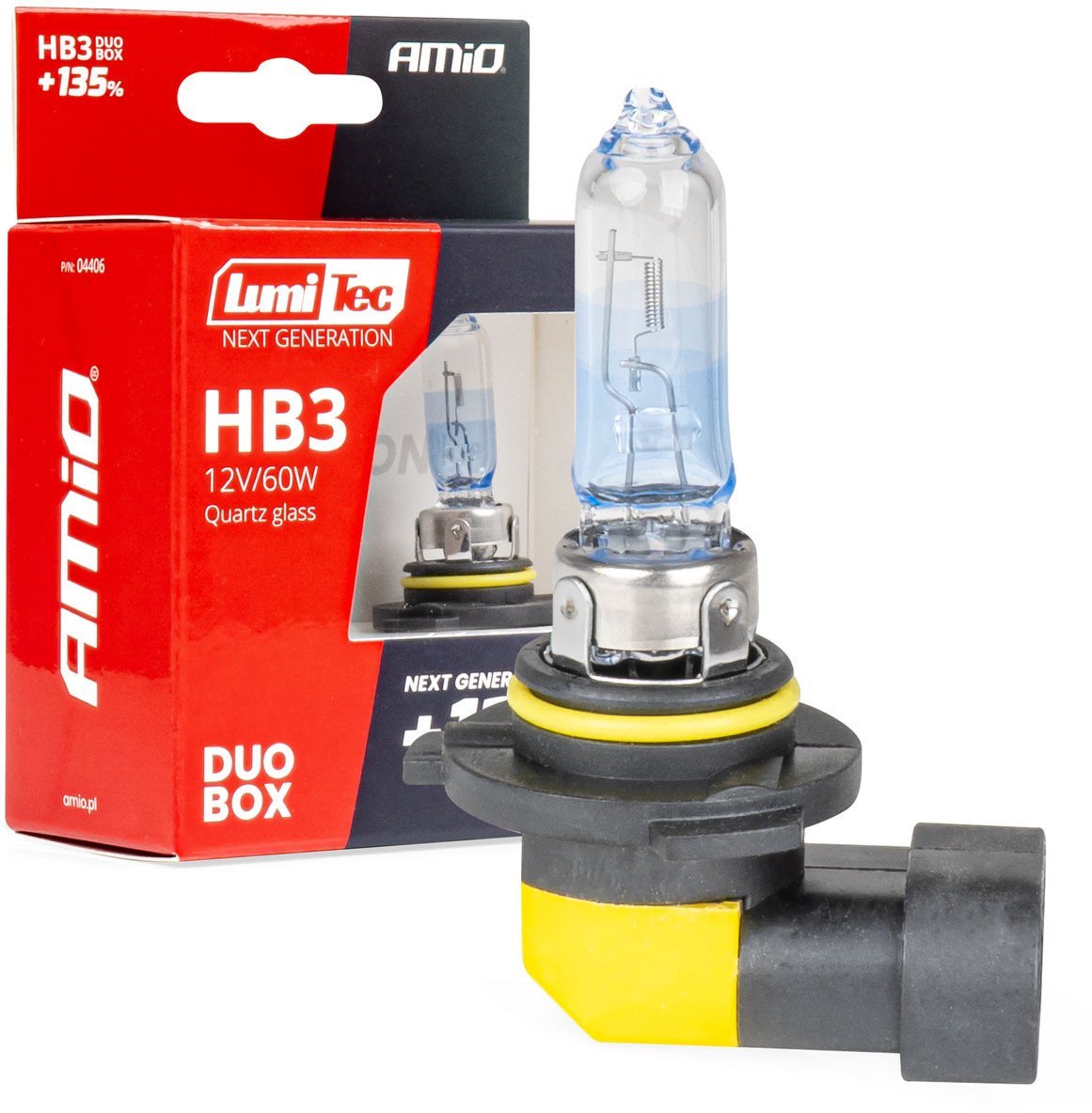 Żarówki halogenowe hb3 12v 60w lumitec next generation +135% duo amio-04406