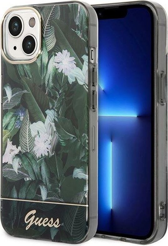 Guess Etui Guess Jungle Collection HardCase do iPhone 14 zielone